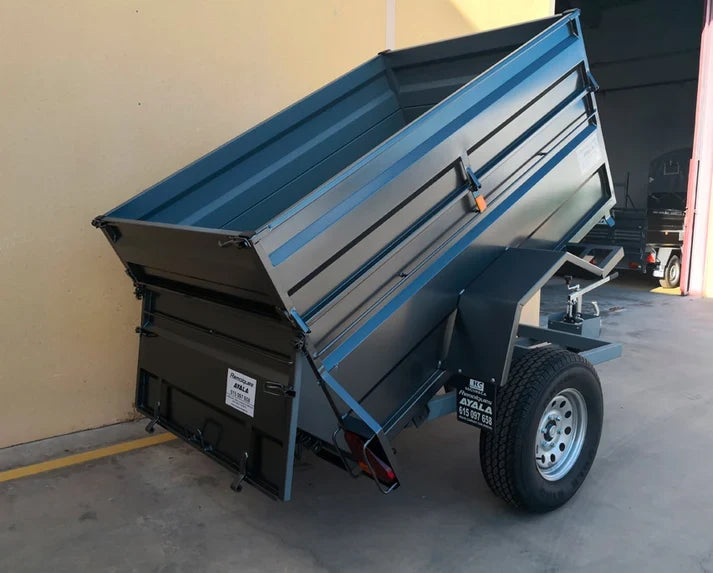 Remolque 4×4 Basculante Hidráulico Manual Nuevo – 220 × 130 × 60 + 35 cm – MMA 750 kg